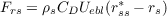 Frs = ρsCDUebl(r*ss - rs)
 